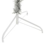 Halve kunstkerstboom met standaard, kerstboom, dennenboom, decoratieve boom, kunstboom, kerstdecoratie, zilver, 240 x 125 cm