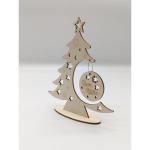 Weihnachtsbaum aus Holz, DIY Weihnachtsbaum, Baum mit Weihnachtskugeln, Weihnachtsdekoration für Zuhause, hergestellt in Italien (Frohe Weihnachten)