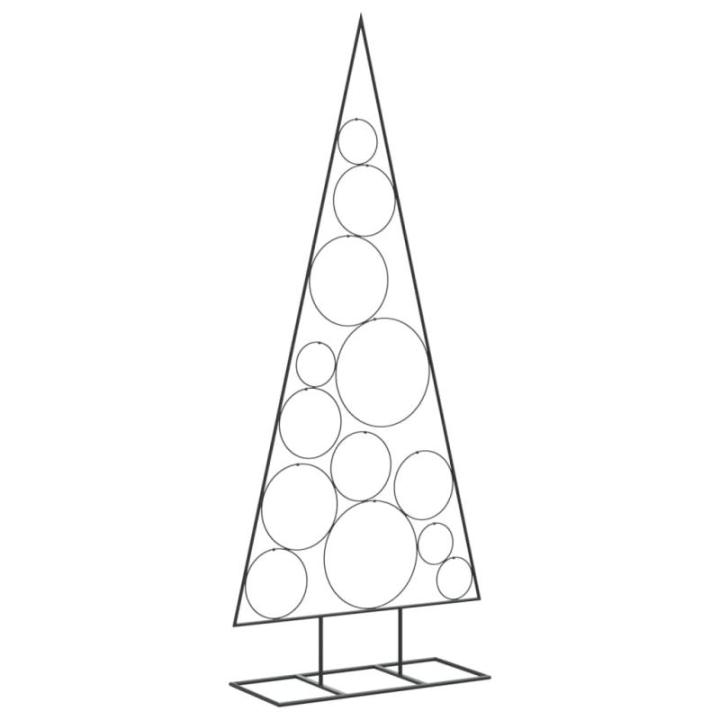 Metalen kerstboom groot voor decoraties, dennenboom van metaal, 150 cm, kerstboom met standaard, ruimtebesparende doe-het-zelf decoratie, dennenboom, zwart