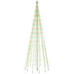 Kerstboom met haringen, lichtboom, kerstdecoratie, sterverlichting, buiten, verlichte lichtketting, meerkleurig, 732 leds, 500 cm