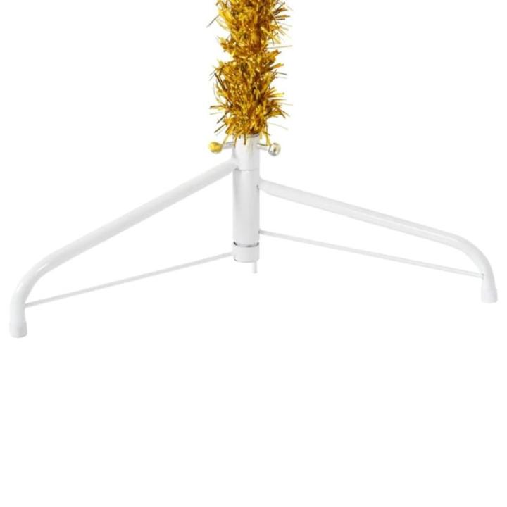 Künstlicher Weihnachtsbaum Golden 180 cm Höhe PVC-Material Halb-Weihnachtsbaum Platzsparend Wand Christbaum Innen- und Außenbereich Wirtschaftliche Weihnachtsdekoration Festlich