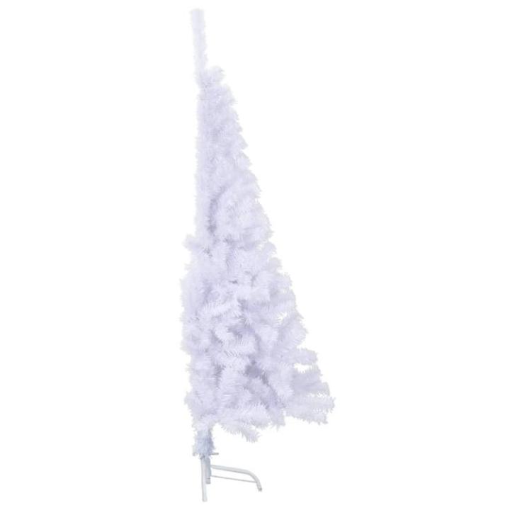 Kunstkerstboom met standaard, hoge kunstkerstboom, 120 cm hoog, kerstdecoratie van pvc en staal, wit