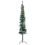 Kunstkerstboom, groen, 180 cm hoog, pvc-materiaal, halve kerstboom, ruimtebesparend, voor binnen en buiten, economische kerstdecoratie, feestelijke dagen