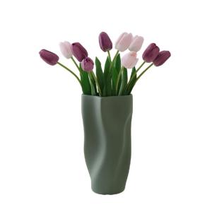Kunstblumen Künstliche Tulpenblume in Keramikvase, für Zuhause, Küche, Hochzeitsdekoration, gefälschter Tulpenstrauß, 5 Farben für jeden Anlass