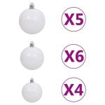 Wiederverwendbar Künstlicher Weihnachtsbaum mit Beleuchtung und Kugeln 150 cm H Christmas Tree Weihnachtsbaum Tannenbaum Weihnachtsdeko Christbaum Kunstbaum Halloween PVC und Stah