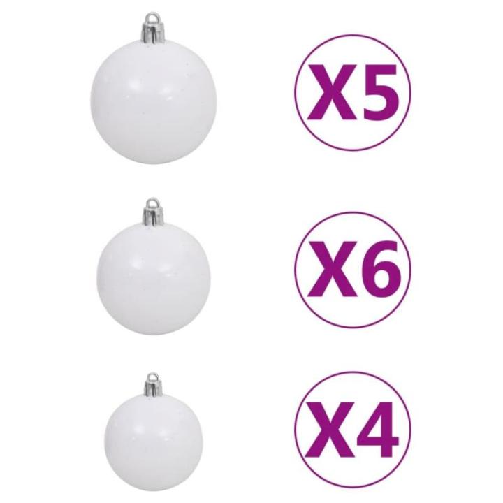 Wiederverwendbar Künstlicher Weihnachtsbaum mit Beleuchtung und Kugeln 150 cm H Christmas Tree Weihnachtsbaum Tannenbaum Weihnachtsdeko Christbaum Kunstbaum Halloween PVC und Stah