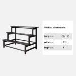 3-stufiger Metall-Pflanzständer, Pflanzenleiter Für Den Außenbereich, Robustes Blumentopf-Lagerregal Für Schlafzimmer, Balkon, Büro, Garten (120cm/47in)
