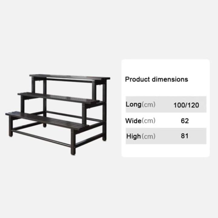 3-stufiger Metall-Pflanzständer, Pflanzenleiter Für Den Außenbereich, Robustes Blumentopf-Lagerregal Für Schlafzimmer, Balkon, Büro, Garten (120cm/47in)