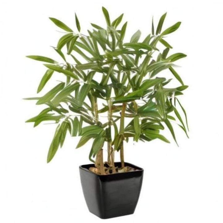 43 cm kunstplant bamboe bonsai in zwarte keramische pot kunstbamboe kamerplant voor badkamer, eetkamer, woonkamer decoratie