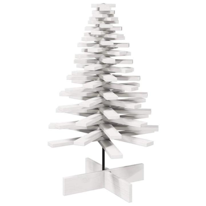 Kerstboom, dennenboom hout om te versieren, kerstboom houten boom DIY kerstdecoratie decoratieve boom kerstdecoratie, wit 100 cm massief hout grenen