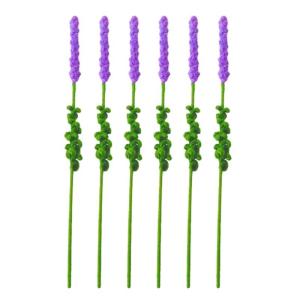 Handgemachte Häkelblumen Künstliche Wolle Gestrickte Blumen Stricken Gefälschte Lavendel