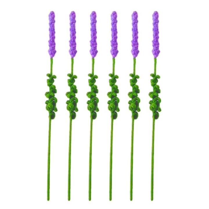 Handgemachte Häkelblumen Künstliche Wolle Gestrickte Blumen Stricken Gefälschte Lavendel