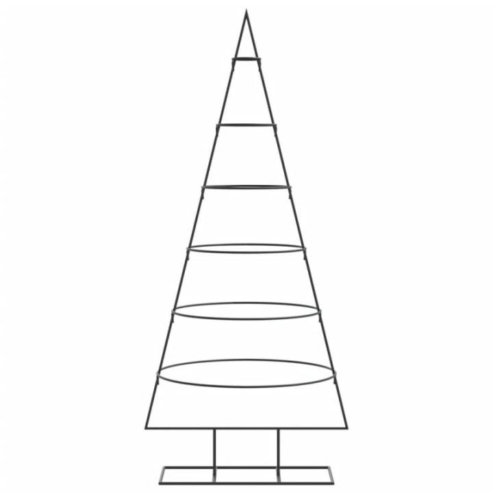 Metalen kerstboom groot voor decoraties, dennenboom van metaal, 150 cm, kerstboom met standaard, ruimtebesparende doe-het-zelf decoratie, dennenboom, zwart