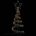 Kerstboom kegelvorm met ballen 80 leds warm wit 120 cm