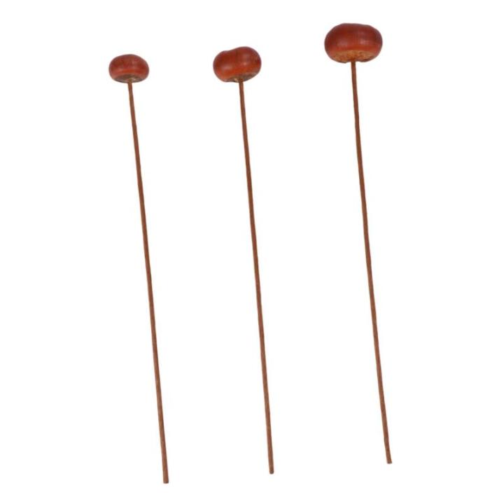 3 Sätze Dekorative Pilze Weihnachtsblumendekor Stängel Gefälschte Künstliche Blüten Artificial Brün Blumenornamente Aus Holz Holzblume Selber Machen Brown 3 Stück * 3