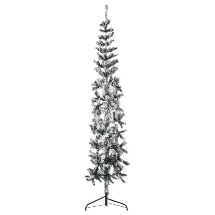 Künstlicher Weihnachtsbaum Grün und Weiß 180 cm Höhe PVC-Material Halb-Weihnachtsbaum Platzsparend Wand Christbaum Innen- und Außenbereich Wirtschaftliche Weihnachtsdekoration
