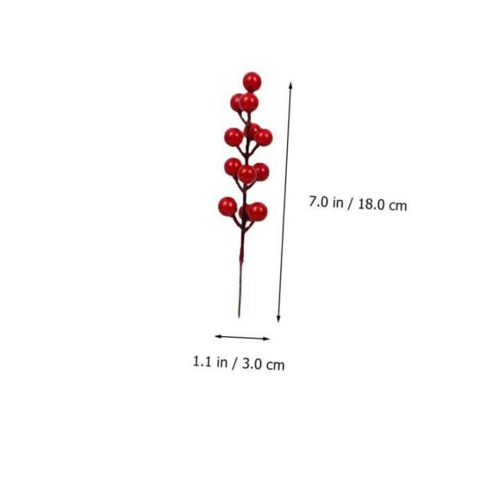 60 STK Simulation Rote Fruchtgabel Tannenzapfen-beerenpflücker Künstliche Stechpalmenbeeren Rote Beerenpflücker Weihnachtsstechpalmenbeerzweige Zweig Der Stechpalme Schaum