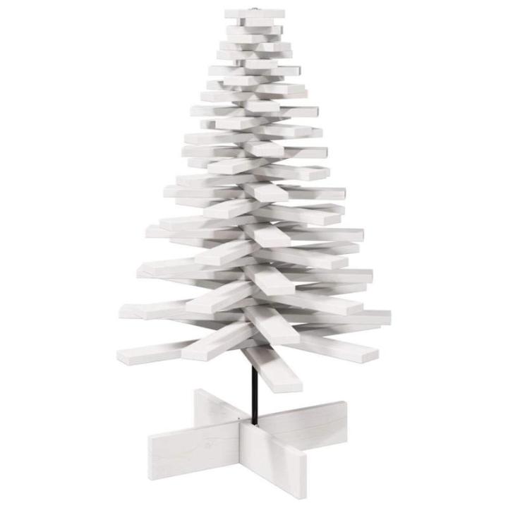 Kerstboom, dennenboom hout om te versieren, kerstboom houten boom DIY kerstdecoratie decoratieve boom kerstdecoratie, wit 100 cm massief hout grenen