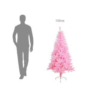 SOLAGUA Kunstkerstboom, spar extra gevuld met engelenhaar, 150 - 300 cm, met metalen standaard (150 cm, 380 punten, roze)