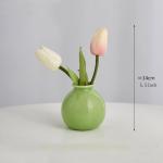Kunstblumen Künstliche Blumen mit Kleiner Keramikvase，Dekoration für Tisch Home Party Büro Arrangements（runde Keramikvase） für jeden Anlass
