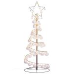 Kerstboom kegelvorm met ballen 80 leds warm wit 120 cm