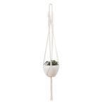 Großformatige Betriebsaufhänger Korb Handgemachte Seil Töpfe Halter Feinhanfseil Net Blumentopfpflanze Lanyard (Color : Schwarz)