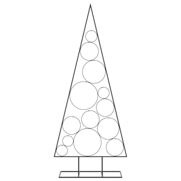 Metalen kerstboom groot voor decoraties, dennenboom van metaal, 150 cm, kerstboom met standaard, ruimtebesparende doe-het-zelf decoratie, dennenboom, zwart