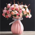Kunstblumen Künstliche Blumen mit Keramiktopf, künstliche Pflanzen, künstliche Seidenrosenblumen für Hausdekoration, Blumenarrangements, Mehrfarbig für jeden Anlass