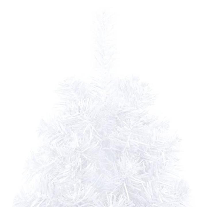 Künstlicher Halb-Weihnachtsbaum Beleuchtung Kugeln Weiß 150 cmWeiß und grau