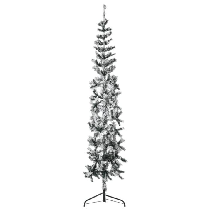 Künstlicher Weihnachtsbaum Grün und Weiß 210 cm Höhe PVC-Material Halb-Weihnachtsbaum Platzsparend Wand Christbaum Innen- und Außenbereich Wirtschaftliche Weihnachtsdekoration