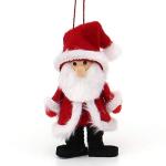 Textiel Kerstmannen boomhanger als set van 4, in rood/wit, afmetingen L/B/H: 4 x 4 x 8 cm., 550113