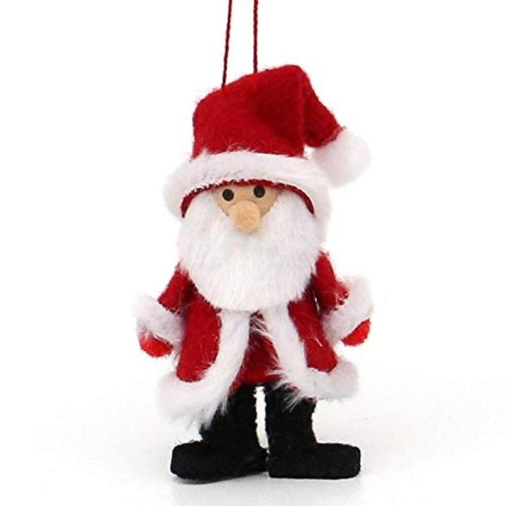 Textiel Kerstmannen boomhanger als set van 4, in rood/wit, afmetingen L/B/H: 4 x 4 x 8 cm., 550113