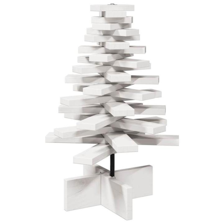 Weihnachtsbaum, Tannenbaum Holz zum Schmücken, Christbaum Holzbaum DIY Weihnachten Dekoration, Dekobaum Weihnachtsdeko, Weiß 60cm Massivholz Kiefer
