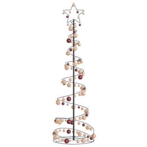 Weihnachtsbaum Kegelform mit Kugeln 120 LEDs Warmweiß 180 cm