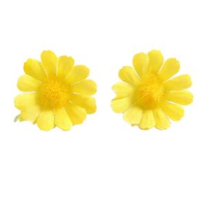 30 stuks kunstmatige madeliefjes, bloemkoppen, , bloemkoppen, kleine bloemkoppen, decoratie, kleurrijke zijden bloemen voor bruiloft, feest, huis, doe-het-zelf knutselen, geel