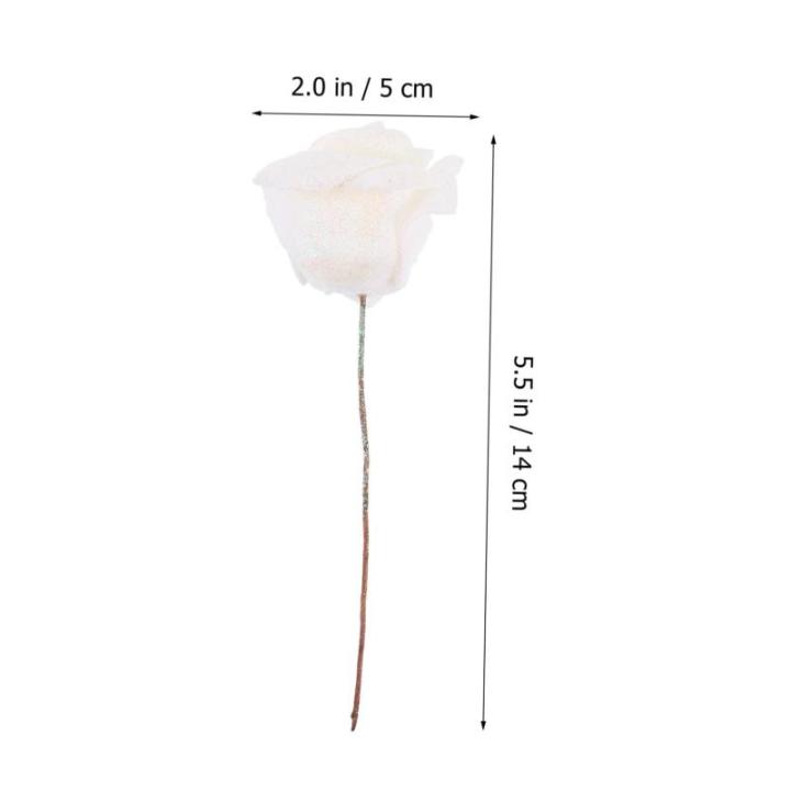 50 Stück Rosenkopf Künstliches Blumendekor Aussehende Gefälschte Rose Simulationsblumenstrauß Künstlicher Rosenstrauß Gefälschte Blumenköpfe Künstliche Blumen Weiß Sport