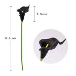24 Stück Schwarze Calla-Lilien-Blumen, künstlich für Dekorationen, Schwarze künstliche Blumen, Calla-Lilien-Blumenstrauß für Hochzeit, Tafelaufsätze, Blumen-Dekoration, Heim