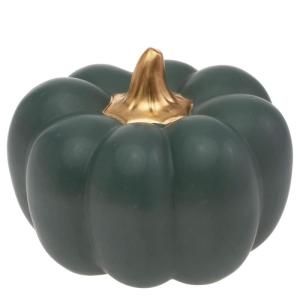 Kürbis-Dekoration, Herbst- und Herbstdekoration, 10,2 cm hoch, Blaugrün matt