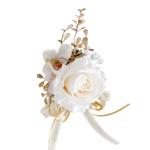 Stück Elegante Boutonniere/Armbänder mit Kunstrosen, stilvolle Accessoires für Brautpartys, Elegante Verzierungen für die Hochzeit