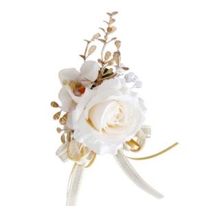 Stück Elegante Boutonniere/Armbänder mit Kunstrosen, stilvolle Accessoires für Brautpartys, Elegante Verzierungen für die Hochzeit