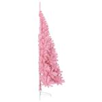 Kunstkerstboom, halve kerstboom met standaard, 240 cm hoog, kerstdecoratie, kunstboom, hoge kunstboom, kerstboom, kerstboom, PVC en staal, roze