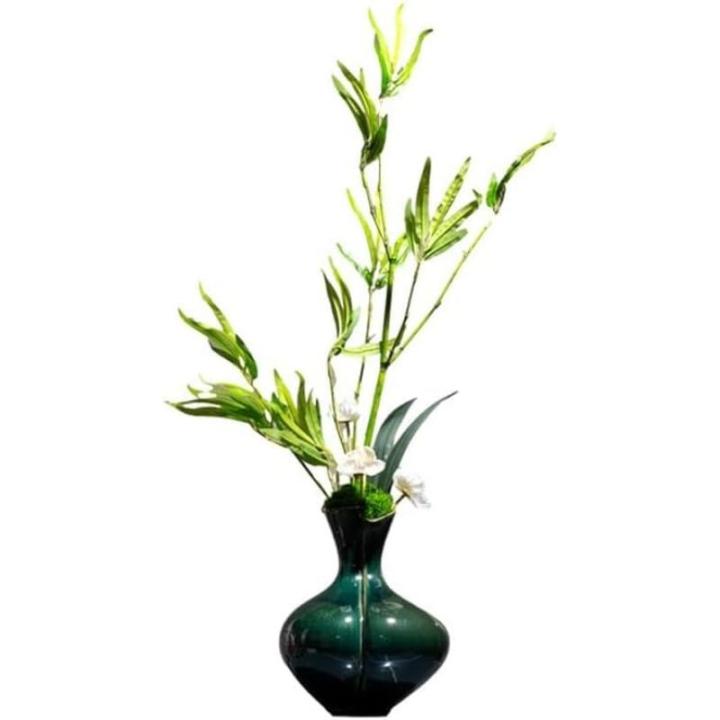 Kunstblumen Künstliche Blumen in Keramikvase – Simuliertes Grünpflanzen-Arrangement für den Hauseingang, als Tafelaufsatz im Wohnzimmer für jeden Anlass