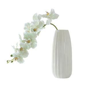 Kunstblumen Phalaenopsis-Orchidee in weißer Vase, künstliche Orchideenblumen, Pflanzen, für Büro, Schreibtisch, Hochzeit, Party, Dekoration, Badezimmer-Ornamente für jeden Anl