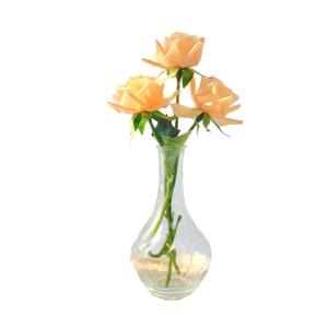 Kunstblumen Künstliche Rosenblumen, mit in Einer durchsichtigen Vase, Faux echter Hauch von Rosenstrauß, Blumenarrangement, Festival-Dekoration, 5 Farben für jeden Anlass