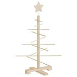 Kerstdecoratie kerstboom 75 cm massief grenenhout