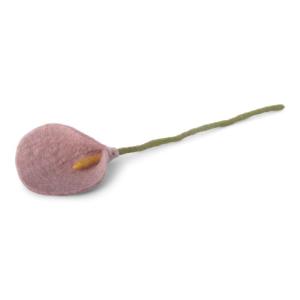 Vilten bloemen, handvilt, enkele lelie/flamingobloem/calla, bloemen van vilt, Fair Trade handgemaakt (1 bloem (rosé))