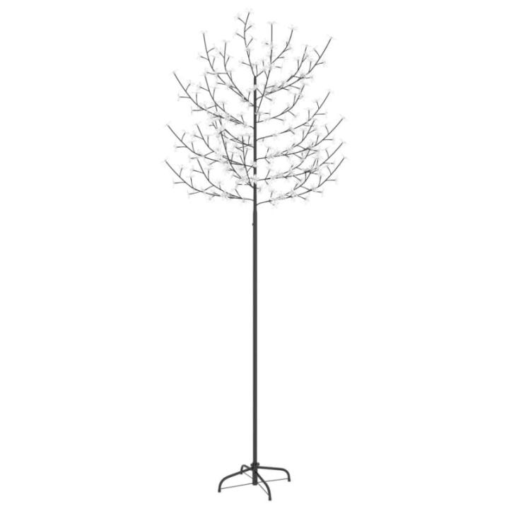 LED Weihnachtsbaum Lichterbaum Weihnachten Christbaum für Außenbereich geeignet 220 LEDs Kaltweißes Licht Kirschblüten 220 cm