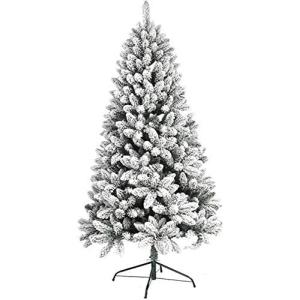 Weihnachtsbaum, komplett dekorierter Tannenbaum, solide Metallbeine, natürlich Alpin, für drinnen und künstlicher Weihnachtsbaum, beflockt, schneebedeckt, dekorierte Bäum，A-9