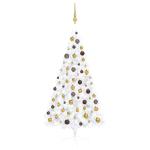 Künstlicher Halb-Weihnachtsbaum Beleuchtung Kugeln Weiß 150 cmWeiß und Golden