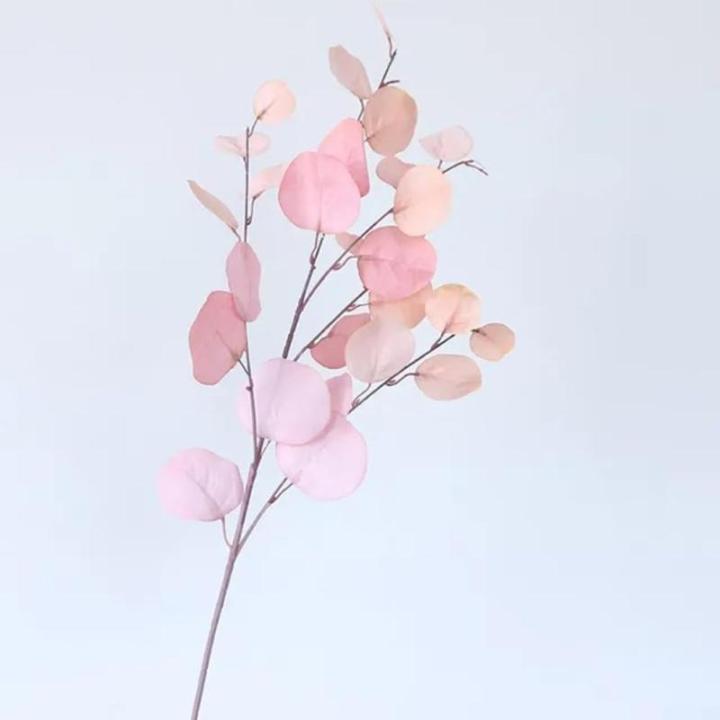 Eukalyptus-Stiele, künstliche Eukalyptusblätter, Stiele, künstliche Blumen für Zuhause, Büro, Blumenstrauß, Tafelaufsatz, Hochzeitsdekoration, Weihnachten (Rosa)